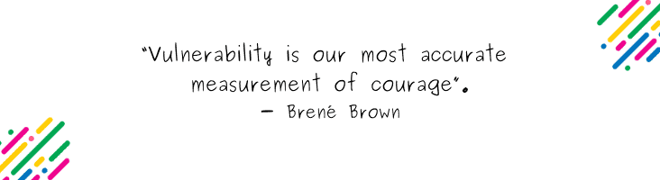Courage is fear walking Brene Brown Quote