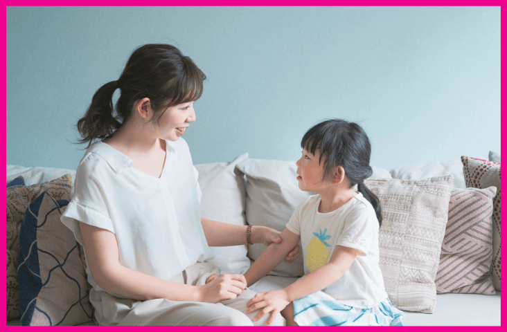What kind of parent are you The impact of parenting style on child development blog feature image with a mother and daughter in conversation with each other.